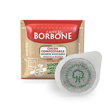 Caffè Borbone Dosette Compostable, Emballage Recyclable, Mélange de Café Rouge - 100 Dosettes de Café - Système ESE