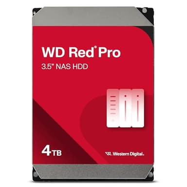 WD Red Pro 4 To NAS Disque Dur Interne 3,5" - 7200 RPM Classe, SATA 6 Gb/s, CMR, Cache de 256 Mo