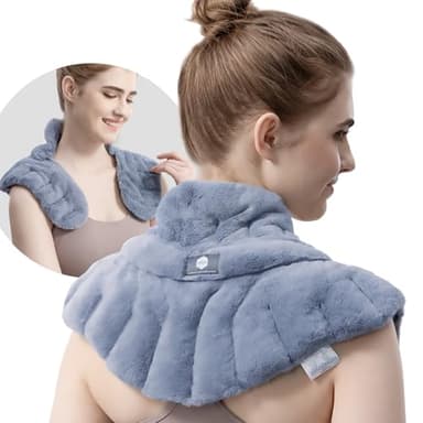 UNCN Coussin Chauffant Micro-onde pour le Cervical | 45×26CM | Bouillotte Micro-Onde Noyau de Cerise Graine de Lin | Tissu ultra-doux et Odeur de Citronnelle, Camomille, Menthe