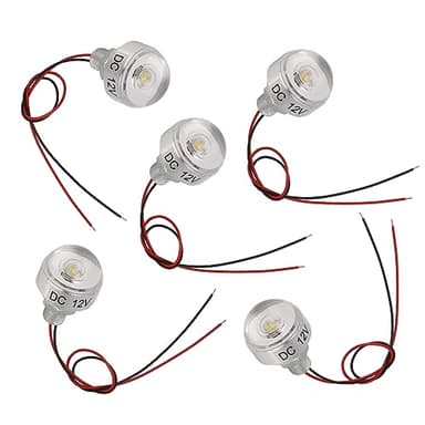 TYCIONG Lot de 5 mini spots LED encastrés dans le sol DC 12 V 1 W pour plafond, escaliers, paysage