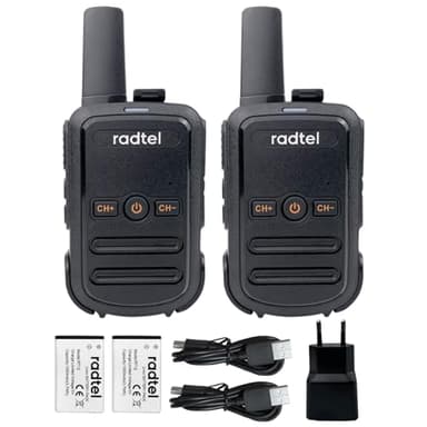 Radtel RT12 Talkies Walkies Rechargeables pour Adultes Longue portée sans Licence PMR 446 Radio bidirectionnelle 16 canaux VOX Mains Libres pour Camping… (Noir)