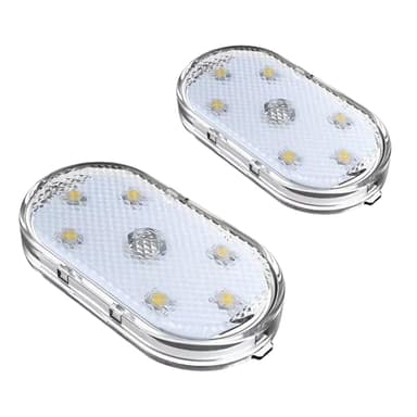 wilcractk Éclairage d'ambiance Intérieur de Voiture, LED Tactile USB Rechargeable, Mini, 7 Couleurs, lumière Douce et décorative pour intérieur, Coffre et Lecture, 2 pièces