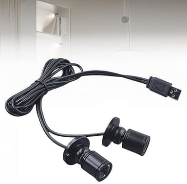 Guangyu Mini spot LED USB à double tête 3 W orientable à 360° pour armoire, lumière blanche chaude, couloir, galeries, magasins, armoire à bijoux