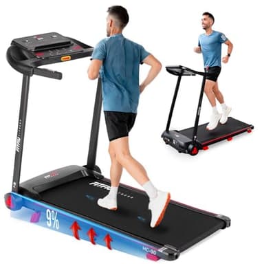 FITFIU Fitness MC-90 - Tapis de Course Pliable, 2 Niveaux d'inclinaison, écran LCD Multifonctions, connectivité App (Zwift, Fitime, Kinomapp), Tapis de Course pour la Maison et Le Bureau