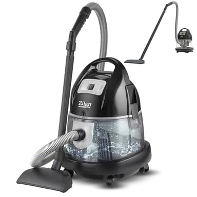 Zilan Aspirateur avec filtre à eau sans sac H20 - Puissance d'aspiration 2000 W - Aspirateur sans sac - Tuyau à 360° - Convient pour les personnes allergiques - Convient pour tous les sols et tapis