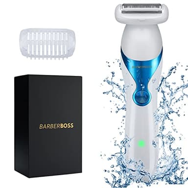 BarberBoss Rasoir électrique pour femme - Toilettage sans fil pour le corps, sous les bras, les jambes, rasoir pour femme, utilisation humide et sèche, design imperméable et tondeuse bikini QR-8081