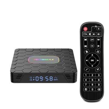 CHROX Smart TV Box Android 14.0, 4K HD WiFi 2.4G Et 5.8G Bluetooth Récepteur Lecteur Multimédia HDR USB 3.0 Google Play Bluetooth 4.0 Décodeur,4gb+64gb