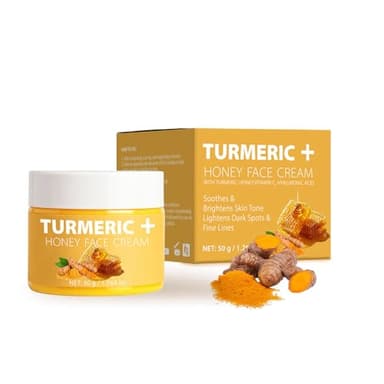 Crème Éclaircissant Curcuma Visage,Sérum Correcteur de Taches au Curcuma,Crème Anti-Rides Curcumas Contenant de l'extrait de Miel,Raffermissant,Pour les Taches Sombres,les Rides,l'Hydratation