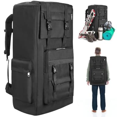 Yaskyly 120L Sac à Dos Trekking Camping Grand Sac à Dos de Randonnée Léger et Imperméable avec Housse de Protection Contre la Pluie Sac à Dos de Voyage pour Camping Randonnée Trekking Chasse Escalade