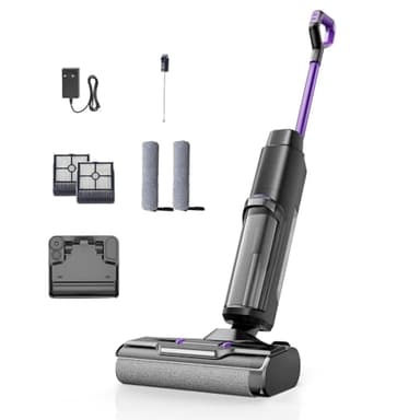 Vozascly W15 Aspirateur Laveur sans Fil, Aspirateur Balai Silencieux 65dB avec Auto-Propulsion, 45 Min d’Autonomie, Nettoyage des Bords, Idéal pour Poils d’Animaux et Sols Durs