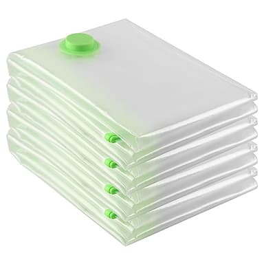 Hikkon Sacs Sous Vide Vetement Aspirateur 4x XXL(130 x 100 cm) - Grande Housse de Rangement Sous Vide pour Vêtements, Couettes, Literie, Oreillers - Gagnez 80% d'Espace de Rangement(4 Pièces)