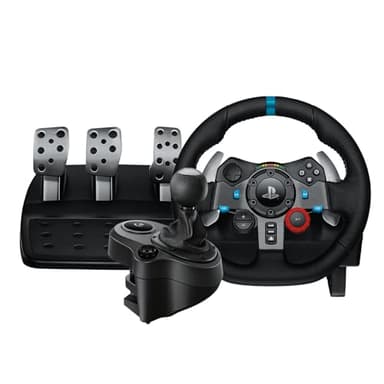 Logitech G G29 Driving Force volant de course et pédalier, retour de force, cuir véritable + Logitech G Driving Force levier de vitesse - pour PS5, PS4 et PC, Mac - Noir