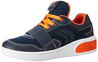 Geox Garçon J Xled Boy B Sneakers, Navy/Orange, 39 EU