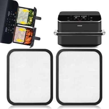 Lot de 2 Grille Anti Projection en Acier Inoxydable pour COSORI Dual Blaze TwinFry 10L/ Cosori CAF-R901-AEU 8,5L, Couvercle Anti Eclaboussure pour Cosori Airfryer 10l Twinfry, Accessoires Air Fryer