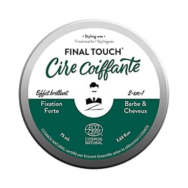 Cire cheveux & barbe 2-en-1 pour homme de Monsieur BARBIER - Coiffante & Nourrissante | Fixation forte, effet brillant - Crème naturelle, française et végane - certifiée Ecocert/COSMOS NATURAL