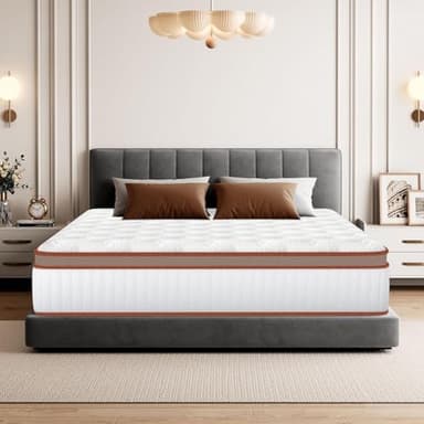Matelas 140 x 200 cm, Ép 26 cm, Matelas à Ressorts Ensachés et à Mémoire de Forme, Certifié Oeko-Tex, 9 Zones de Soutien Différencié, Hypoallergénique, Respirant, Amélioration de la Qualité du Sommeil