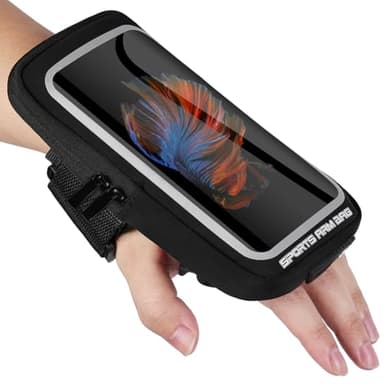 HAGOT Brassard de Sports Téléphones Portables, Porte Telephone Course a Pied Support, 6.9" Brassards Running d'équitation Bracelet pour iPhone 16/15/14/13/12/Pro Max/Pro/Samsung Jogging Cyclisme