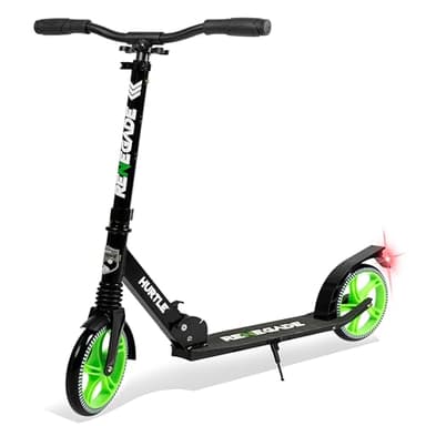Hurtle Trottinette 2 Roues Réglable – Scooter Pliable Portable avec Guidon T-Bar, Plateau Antidérapant, pour Enfants Adolescents Adultes, Sangle de Transport Incluse