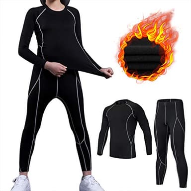 TBoonor sous-vêtements Thermiques pour Enfants Fonctionnel De sous-vêtement Thermiques pour Garçon et Fille pour Ski Cyclisme Et Football - Tee Shirt Longue&Leggings Set