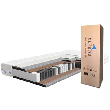 TULENA NOX Matelas 160 x 200 cm en Mousse à mémoire de Forme| Matelas à Ressorts Ensachés | Fermeté H4 + H5 Confort 23 cm d'Épaisseur | Enroulable réversible