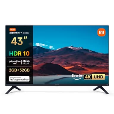 XIAOMI TV F 43, 109 cm (43 Pouces), 4K UHD, Smart TV, Fire TV, Contrôle Vocal Alexa, HDR10, MEMC, 2Go+32Go, Compatible avec AirPlay