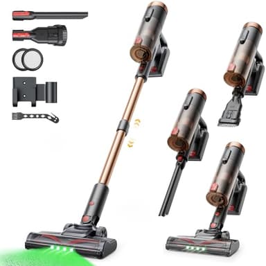 Proscenic P11 Ultra+ Aspirateur Balai sans Fil,50kPa 50Mins 500W Aspirateur sans Fil Puissant,Brosse Anti-Emmêlement,télescopique Léger Aspirateur Balai pour Tapis, Poils Animaux, Sol Dur et Voiture