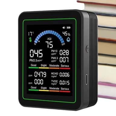TQEBWUS Moniteur De Qualité De L Air,Détecteur Et Testeur De Qualité D Air Portable pour Intérieur | Capteur de Détection pour Maison Chambre Bureau | Utilisation Domestique Et Extérieure