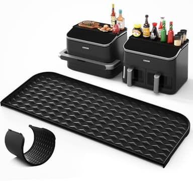Tapis de Dessus en Silicone pour Cosori Air Fryer 10L Twinfry et COSORI Air Fryer 8,5L, Étagère de Rangement Réutilisable Silicone Tapis Accessoires pour Airfryer Cosori (Tapis)