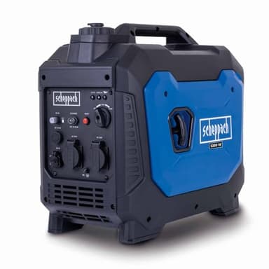 Scheppach Groupe électrogène inverter SG3500i – Moteur à essence 4 temps 230 V – 3500 W – 2x prises de courant alternatif 230 V~ - Raccordement 12 V – 2x raccordements USB 2,1 A