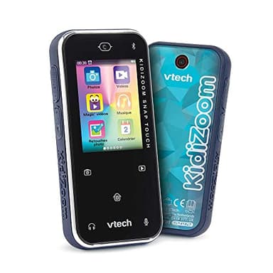 VTech - KidiZoom Snap Touch Bleu, Appareil Photo Numérique Portable, Photo, Selfie, Vidéo, Écran Tactile Couleur, Lecteur MP3, Bluetooth, Cadeau Enfant et Ado de 6 Ans à 13 Ans - Contenu en Français