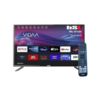 BSL BEAUTIFUL SOUND LINE BSL-32T2SV VIDAA Smart TV 32" | WiFi | RJ45 | RÉSOLUTION HD1366X720p | USB | DVBT2/S2/C | Compatible avec Youtube, Netflix, Disney +, Dazn, Prime | HDMI
