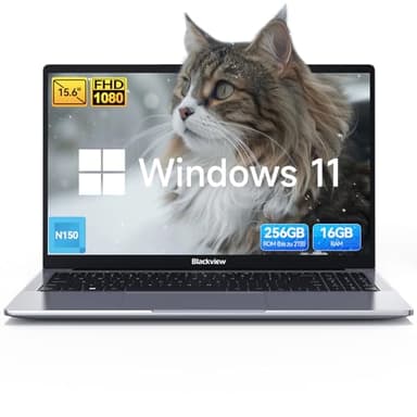 Blackview Acebook 6 15,6" FHD Ordinateur Portable, Quad-Core N150 (Meilleur Que N95), 16Go DDR4 + 256Go M.2 SSD, HDMI 4K, Charge Rapide 100W Type-C, Windows 11 Home, Bluetooth, Wi-FI 5