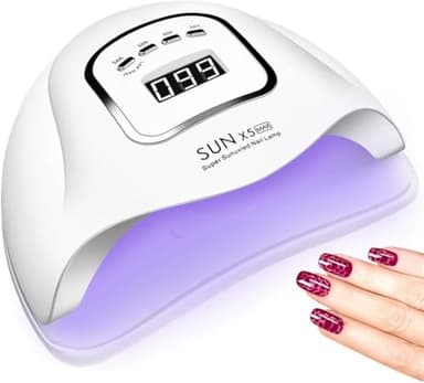 Lampe à ongles à LED UV 150W, lampe de vernis à gel pour sèche-ongles professionnel avec 4 réglages de minuterie à capteur automatique, écran LCD