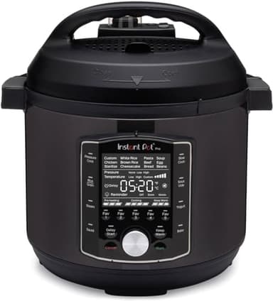 Instant Pot Pro 6, Autocuiseur Électrique Multifonction 10-en-1 - Cocotte Minute, Cuiseur à Riz, Cuiseur Vapeur, Stérilisateur, Yaourtière, Sous-Vide - Acier Inoxydable Noir - 1200W, 5.7L