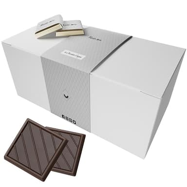 Coffret de Chocolats - Boîte de 70 Carrés de Chocolat Individuels Noir 70% à Déguster ou Offrir - 100% Pur Beurre de Cacao - Fabriqué en France - 350 Gr