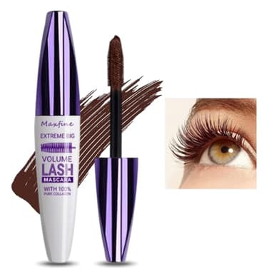 Crème de mascara volume et longueur 5D, Mascara d'extension de cils à effet de volume, Mascara d'extension de cils, résistant à l'eau et de longue durée avec une définition précise,#2 Brun