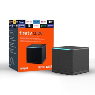 Amazon Fire TV Cube (Nouvelle génération), Lecteur multimédia en streaming, Mains-libres avec Alexa, Wi-Fi 6E, 4K Ultra HD