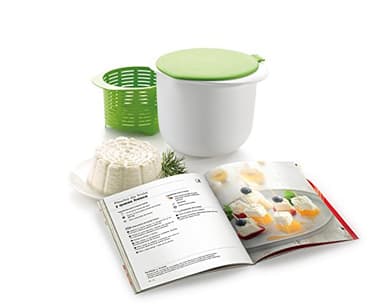 Lékué Kit Cheese Maker, Kit fromagerie pour faire votre propre fromage frais avec livre en français