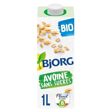 BJORG - Boisson Avoine - Boisson Végétale Bio - Sans Sucres - Petit-Déjeuner et Goûter - 1 L