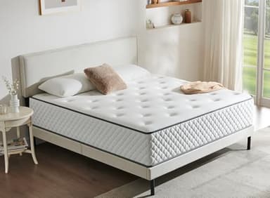 Sleremind Matelas 140x200 cm, Matelas à ressorts ensachés Dureté H3 moyennement ferme, 7 zones Matelas avec mousse de confort de haute qualité, Soulagement du dos, Matelas enroulable Hauteur 22 cm