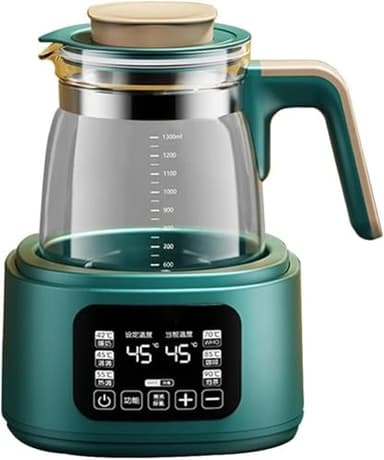 Bouilloire Électrique en Verre 1,3L avec Contrôle de Température | Maintien au Chaud 72H | Ébullition Silencieuse | Écran Tactile | Bouilloire Intelligente pour Maison ou Bureau (Green,One Size)