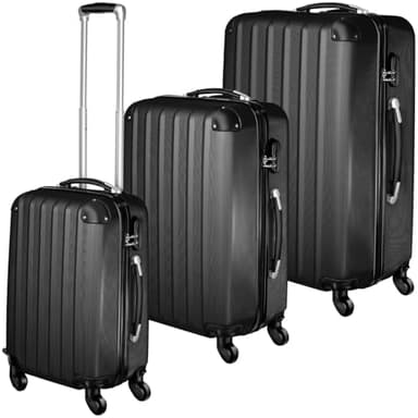 TecTake® Set de Valises de Voyage 3 Tailles Valise Grande Taille, Cabine et Petite Valise Sacs de Voyage Valises Maternité ABS avec roulettes Pivotantes 360° Cadenas Poignée télescopique