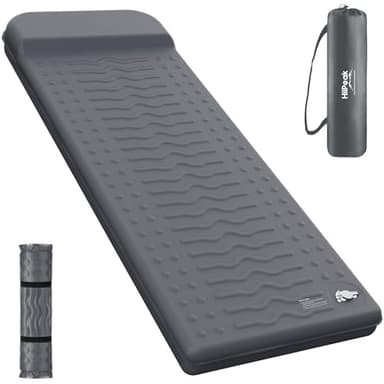 HiiPeak Matelas Camping Autogonflant – Matelas en Mousse avec Oreiller, Matelas Gonflable Isolé R-Value 9,5, Tapis de Couchage Confort pour Camping, Randonnée, Trekking, Tente