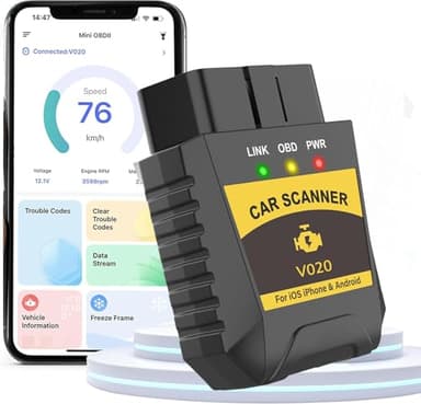 OBD2 Diagnostic Auto Valise Voiture, Bluetooth OBD Diagnostique Auto Multimarque, Diagnostic Voiture Système Moteur OBDII, Lecteur OBD Outils de Diagnostic Français Voiture pour Les Véhicule