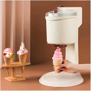 Machine à CrèMe GlacéE Italienne 1000Ml, 220V Machines à crème glacée pour la Maison, Machine à Sorbet au Yaourt congelé, pour mélangeur Portable à la Maison,White