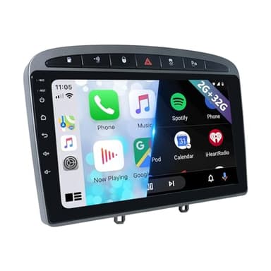 Ichuangxin Autoradio pour Peugeot 308/408 2007-2013 sans Fil Carplay Android Auto, 2G+32G Android 13 9'' HD Écran Tactile Autoradio Stéréo RDS/FM, Bluetooth, SWC,GPS,WiFi+ Caméra arrière, Mic