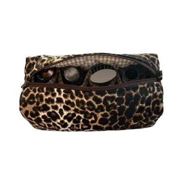 RuiDay Sac de Voyage Compatible avec Dyson Airwrap, Tousse de Rangement Matelassée, étui de Voyage Fleuri Mignon pour Outils de Coiffure Shark Flexstyle Organisateur (Imprimé léopard)