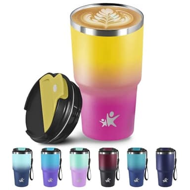 Grsta Mug Isotherme- 600ml- Tasse Isotherme, Acier Inoxydable à Double Paroi, Travel Mug, 6h Chaud et 8h Froid, Thermique pour les Boissons Chaudes et Froides, le Café, l'Eau et le Thé
