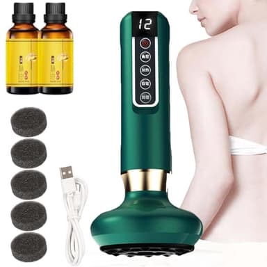 Masseur Anti Cellulite,Appareil Cellulite Efficace,Appareil de Gua Sha à Usage Domestique, Dispositif De Grattage Masseur Électrique, Massage du Corps Entier,Cupping (Vert)