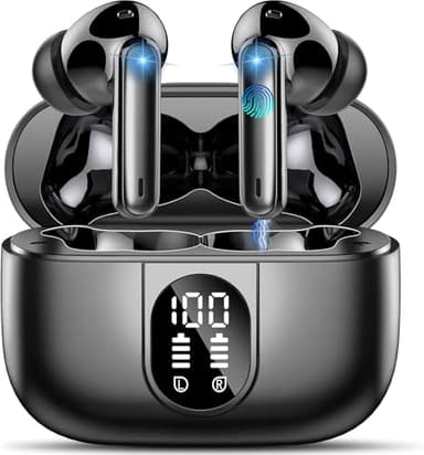 AI Traducteur Vocal Instantané, 3-in-1 Bluetooth 5.3 Traduction Instantané avec 164 Langues/6 Modes de Traduction, 40H Ecouteur Traducteur Vocal Instantané avec ENC Mic et l'APP pour Affaires Noir